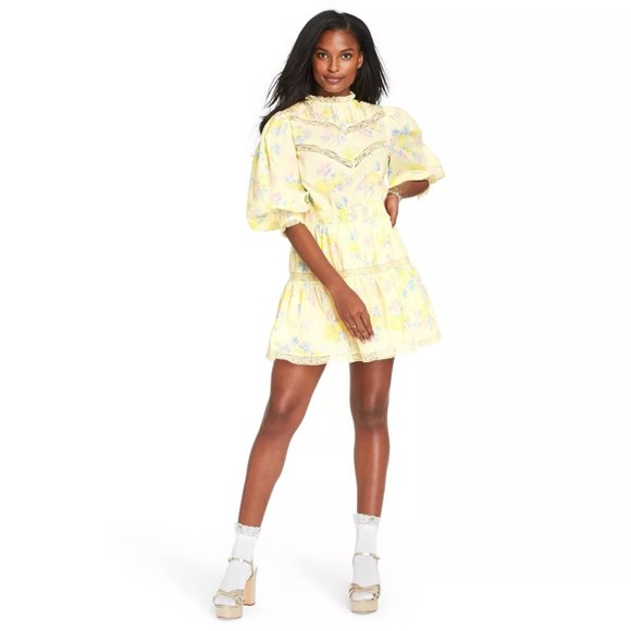 LoveShackFancy Louise Pintuck Yoke Mini Dress - Picture 3 of 6